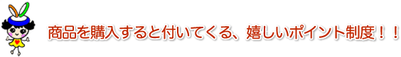 商品を購入すると付いてくる、嬉しいポイント制度！！