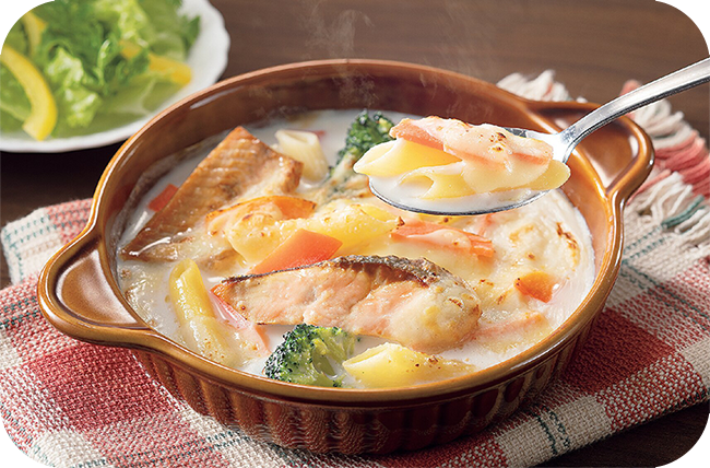 ご家庭にある牛乳250mlを加えるだけ！